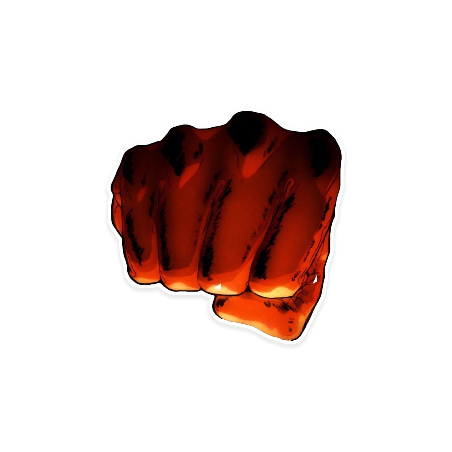 A rectangular sticker with a red background and a white horizontal stripe in the middle. In the center of the white stripe, black Devanagari text reads "घुमक्कड़" which translates to "Wanderer." The red background has faint travel-themed illustrations.