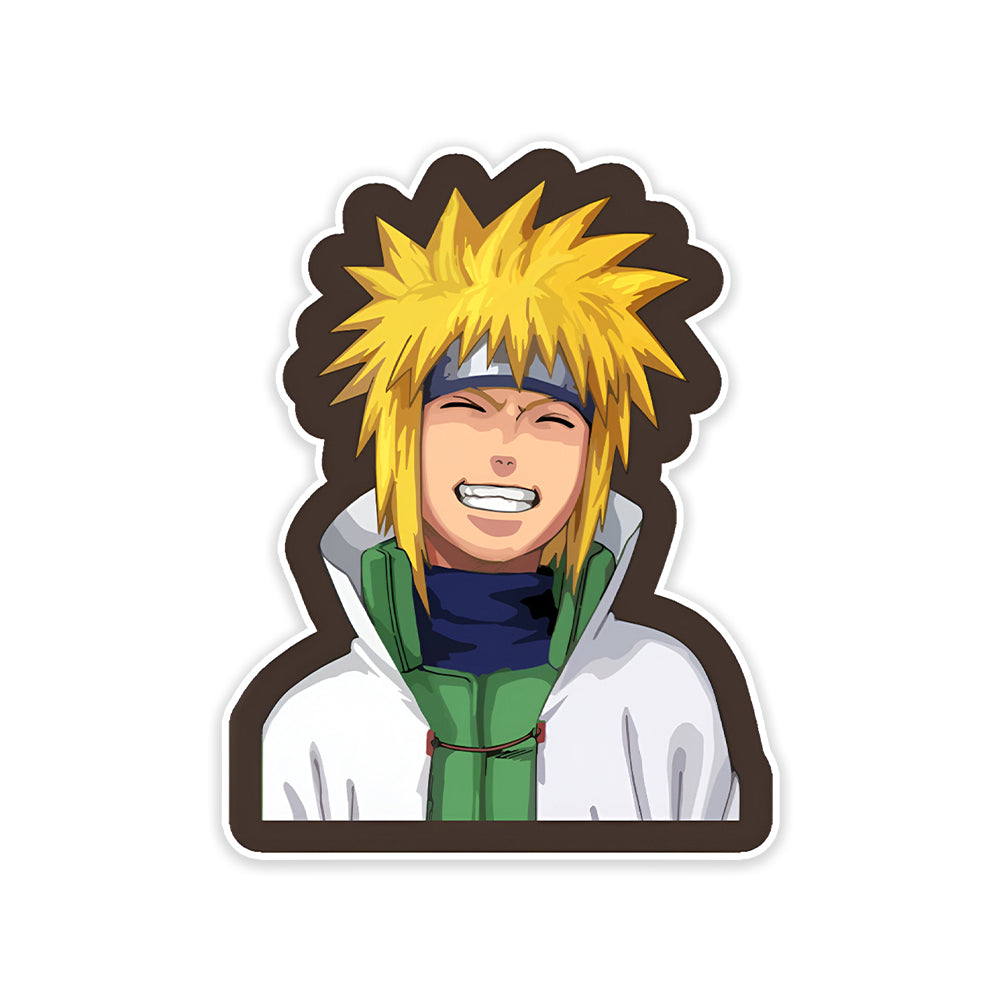 A rectangular sticker with a red background and a white horizontal stripe in the middle. In the center of the white stripe, black Devanagari text reads "घुमक्कड़" which translates to "Wanderer." The red background has faint travel-themed illustrations.