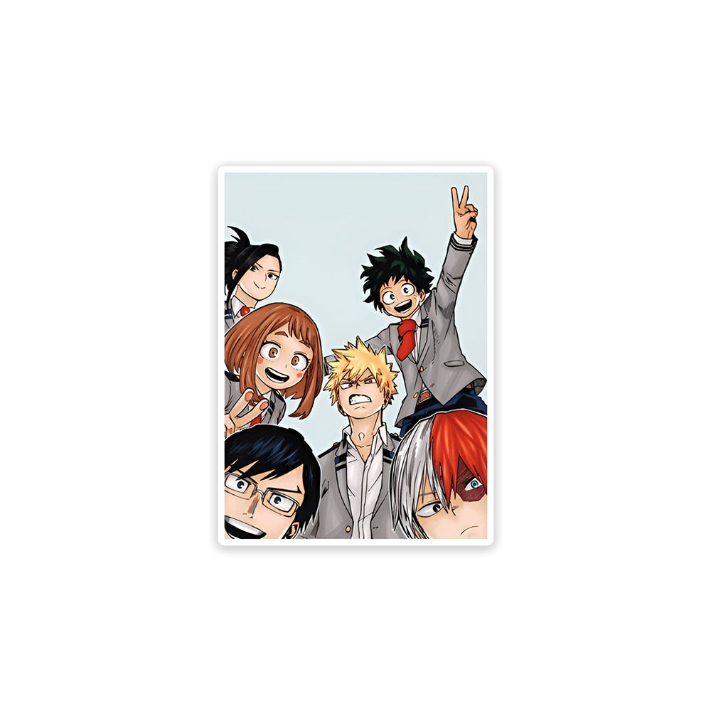 A rectangular sticker with a red background and a white horizontal stripe in the middle. In the center of the white stripe, black Devanagari text reads "घुमक्कड़" which translates to "Wanderer." The red background has faint travel-themed illustrations.