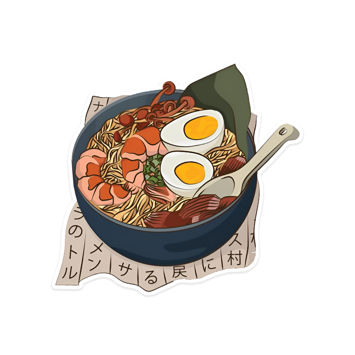 A rectangular sticker with a red background and a white horizontal stripe in the middle. In the center of the white stripe, black Devanagari text reads "घुमक्कड़" which translates to "Wanderer." The red background has faint travel-themed illustrations.