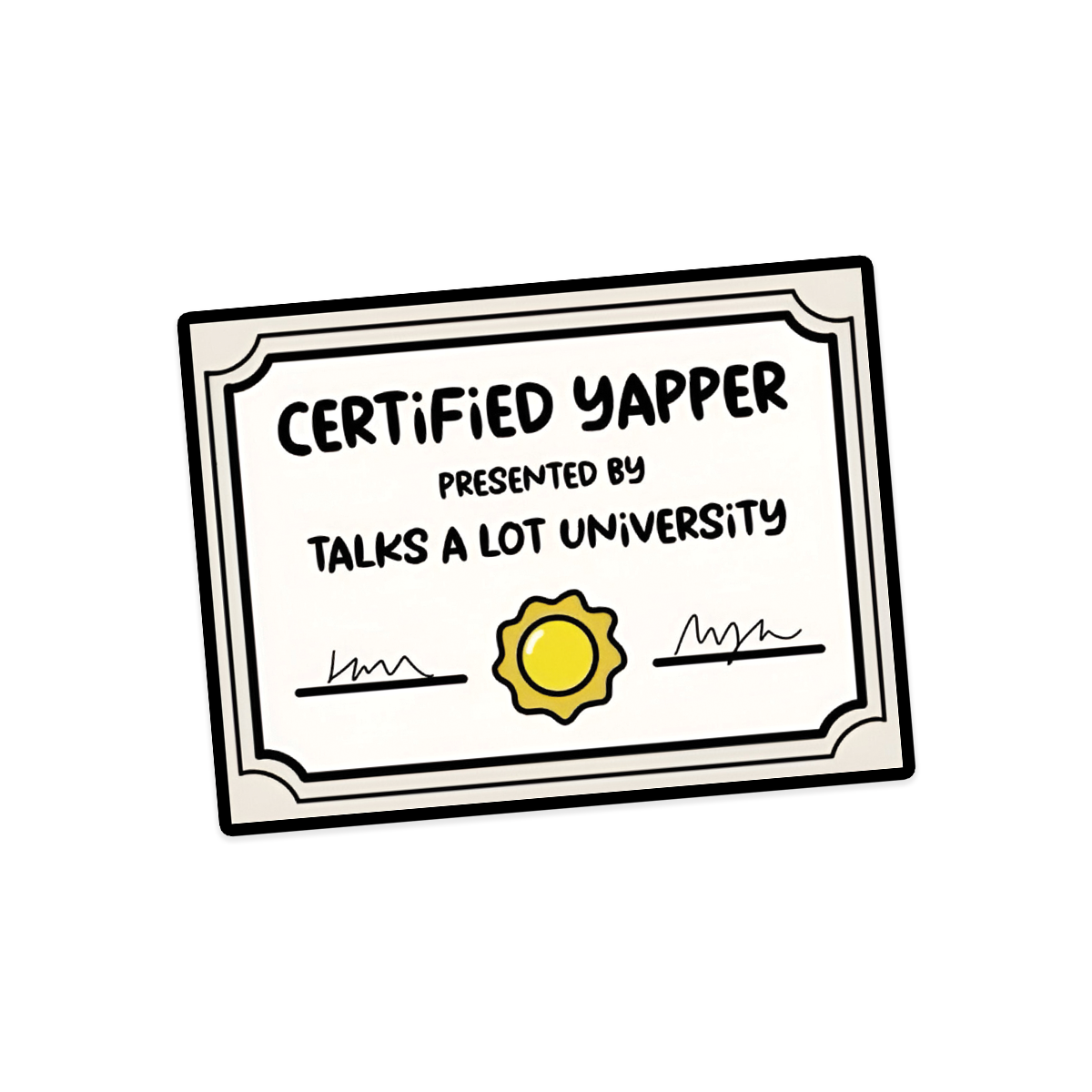 A rectangular sticker with a red background and a white horizontal stripe in the middle. In the center of the white stripe, black Devanagari text reads "घुमक्कड़" which translates to "Wanderer." The red background has faint travel-themed illustrations.