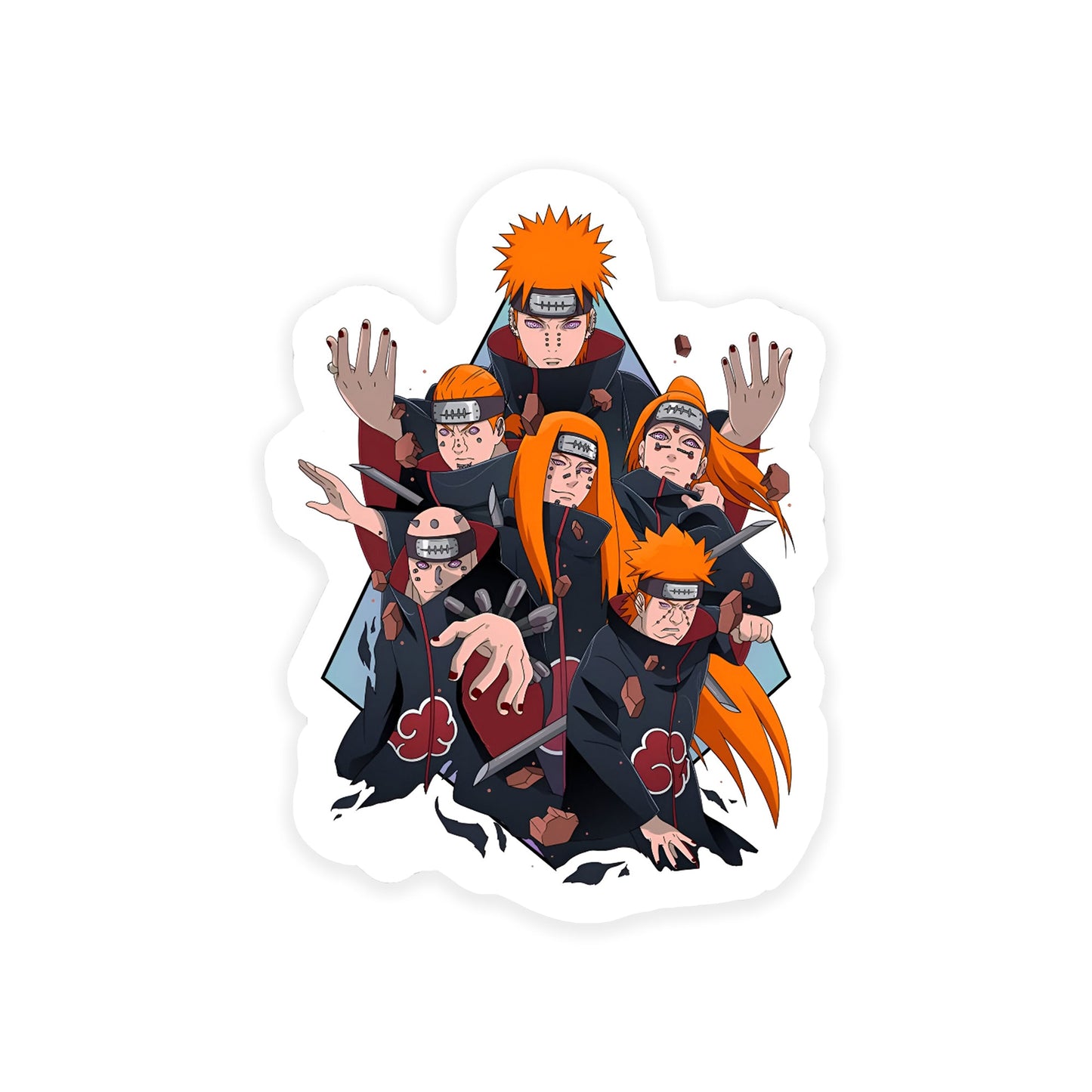 A rectangular sticker with a red background and a white horizontal stripe in the middle. In the center of the white stripe, black Devanagari text reads "घुमक्कड़" which translates to "Wanderer." The red background has faint travel-themed illustrations.