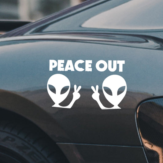 Peace Out car decal