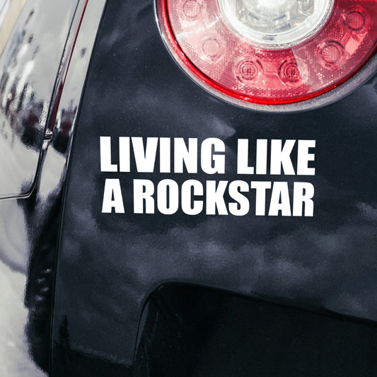 Living like rockstar car decal