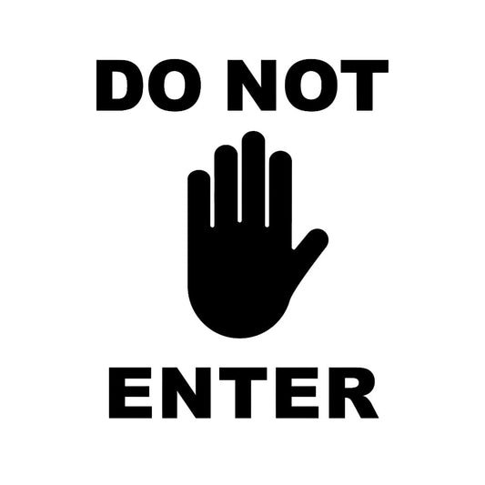 Do not enter car decal