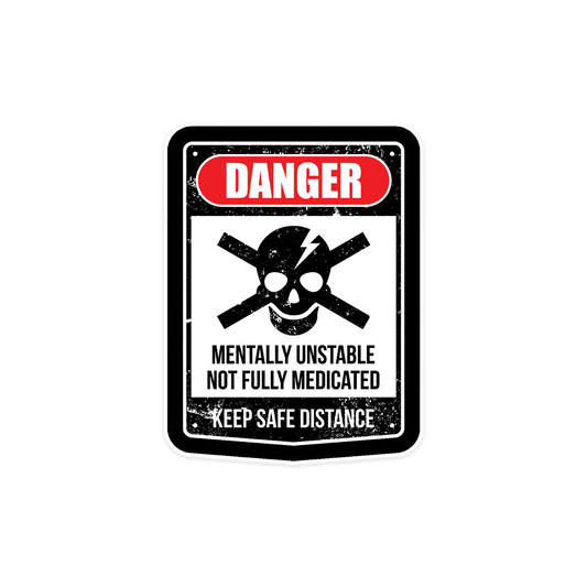 Danger car sticker