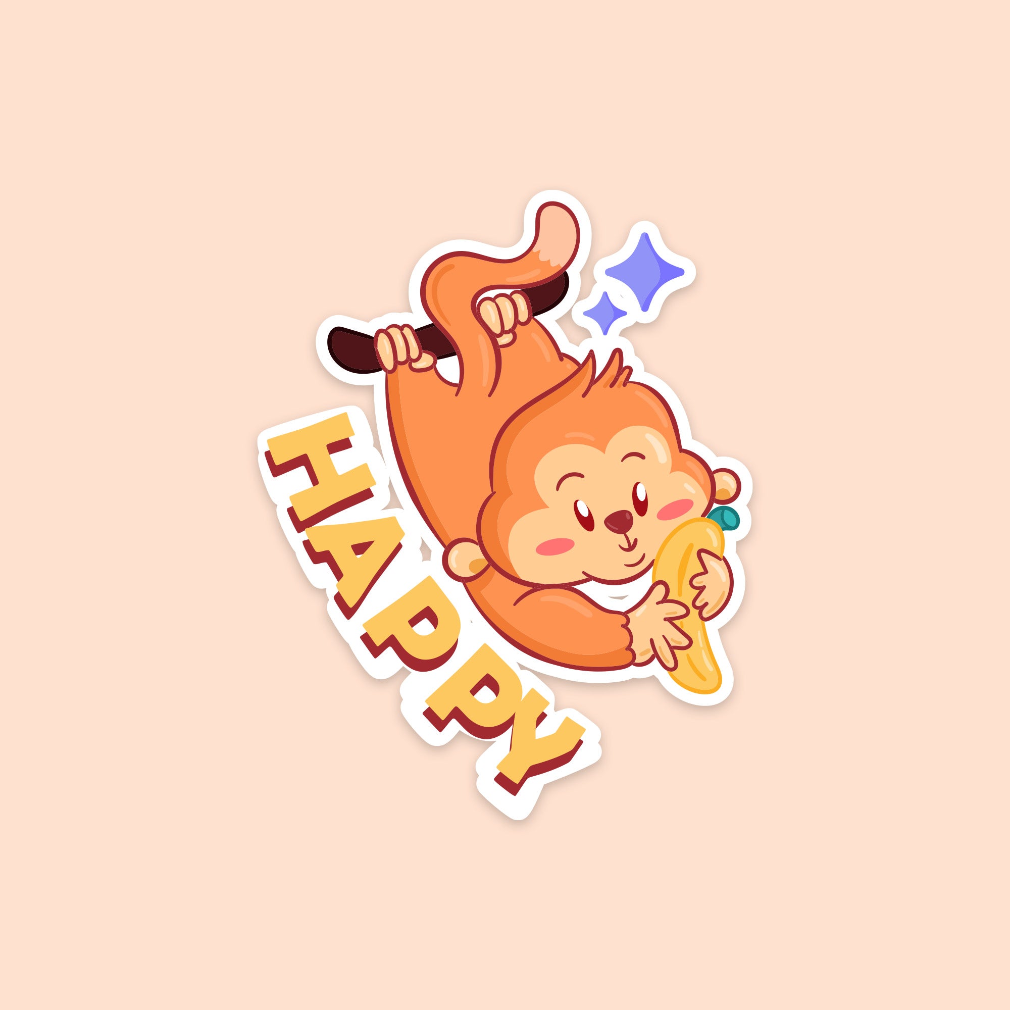 Happy Monkey Sticker – Fantastick