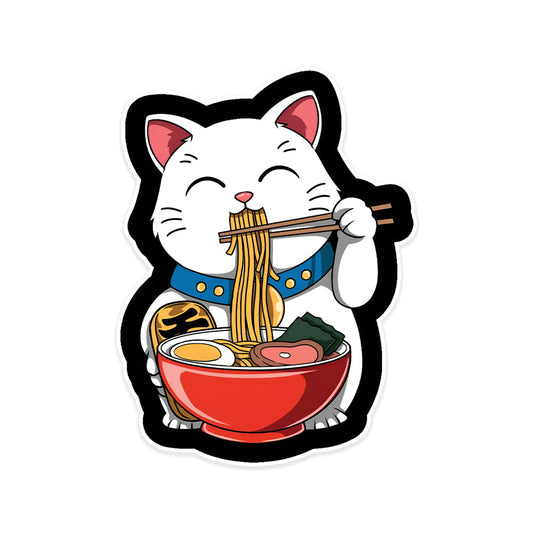 A rectangular sticker with a red background and a white horizontal stripe in the middle. In the center of the white stripe, black Devanagari text reads "घुमक्कड़" which translates to "Wanderer." The red background has faint travel-themed illustrations.