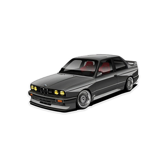 A rectangular sticker with a red background and a white horizontal stripe in the middle. In the center of the white stripe, black Devanagari text reads "घुमक्कड़" which translates to "Wanderer." The red background has faint travel-themed illustrations.