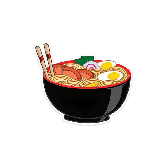 A rectangular sticker with a red background and a white horizontal stripe in the middle. In the center of the white stripe, black Devanagari text reads "घुमक्कड़" which translates to "Wanderer." The red background has faint travel-themed illustrations.