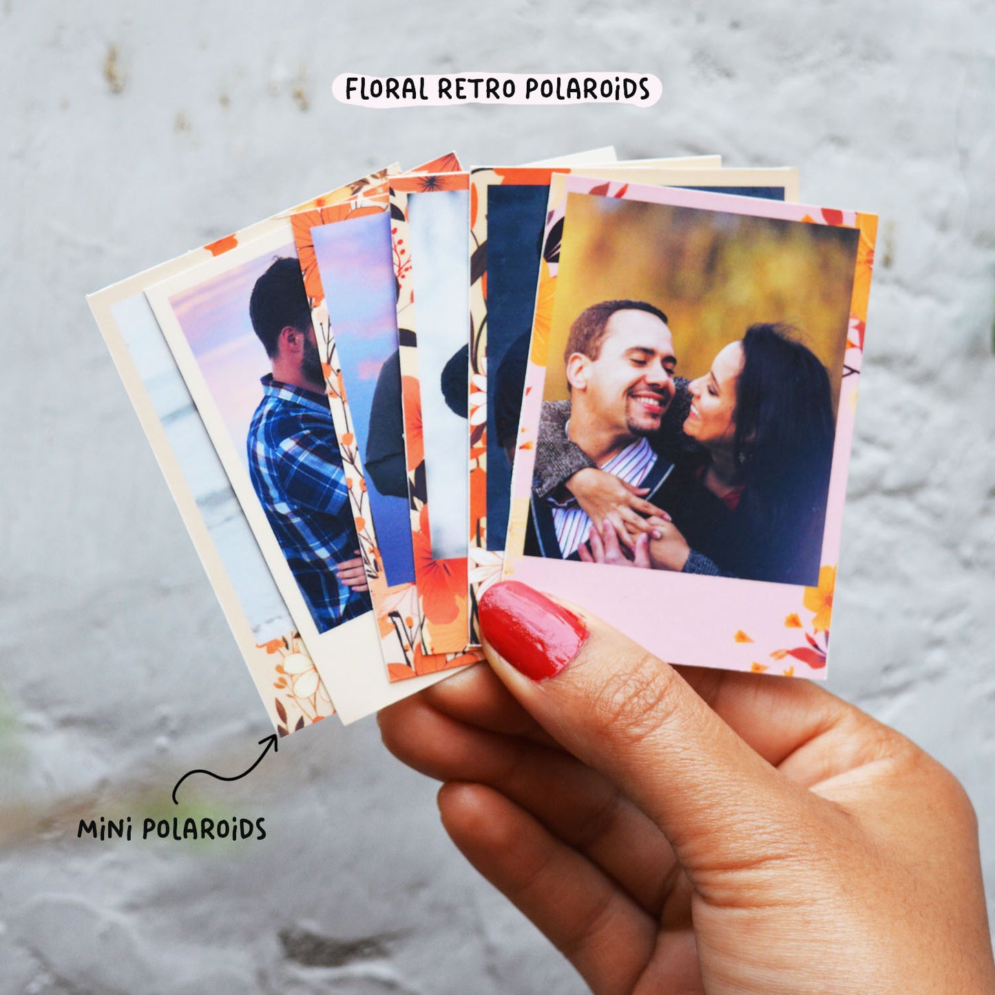Floral retro polaroid prints